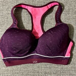 Victorias Secret VSX Maroon and Pink Sports Bra size 36D